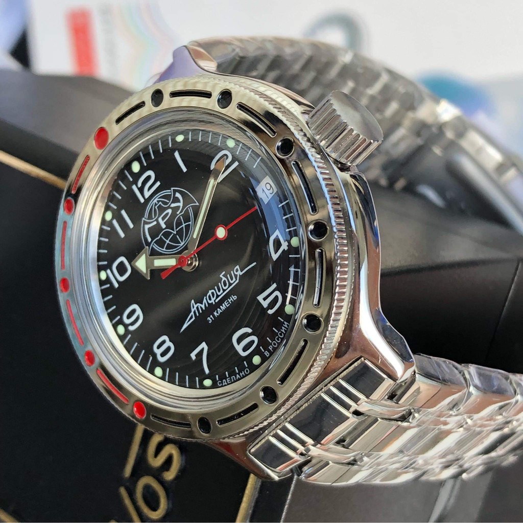 Đồng hồ nam Vostok máy cơ tự động Automatic, size mặt 40, chống nước tốt 20 ATM. Đồng hồ Nga Vostok Amphibia 420867