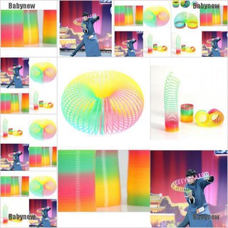 Babynew Plastic 6.5cm Rainbow Spring Slinky Toy Type Strechy Springy Classic Kids Gift