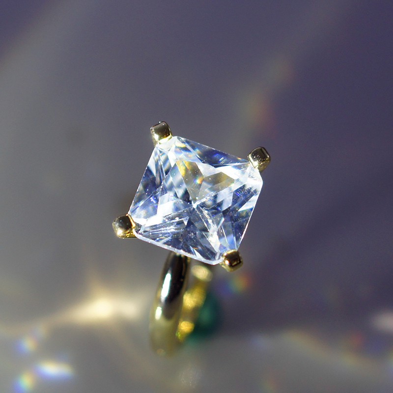 Nhẫn vàng 18K phối bạc Sterling 925 đính đá kim cương mosiac cho nữ R1148