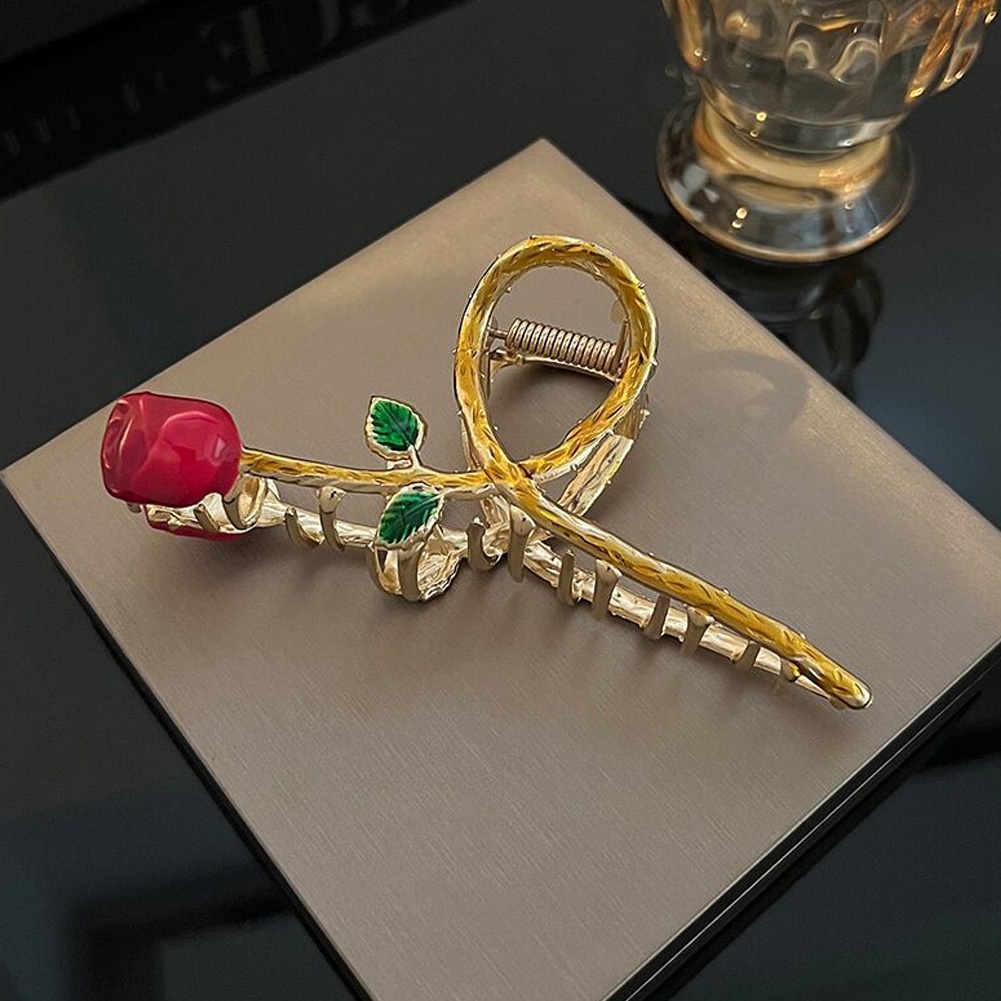 Kẹp Tóc Kim Loại Hình Hoa Hồng Thời Trang Cho Nữ