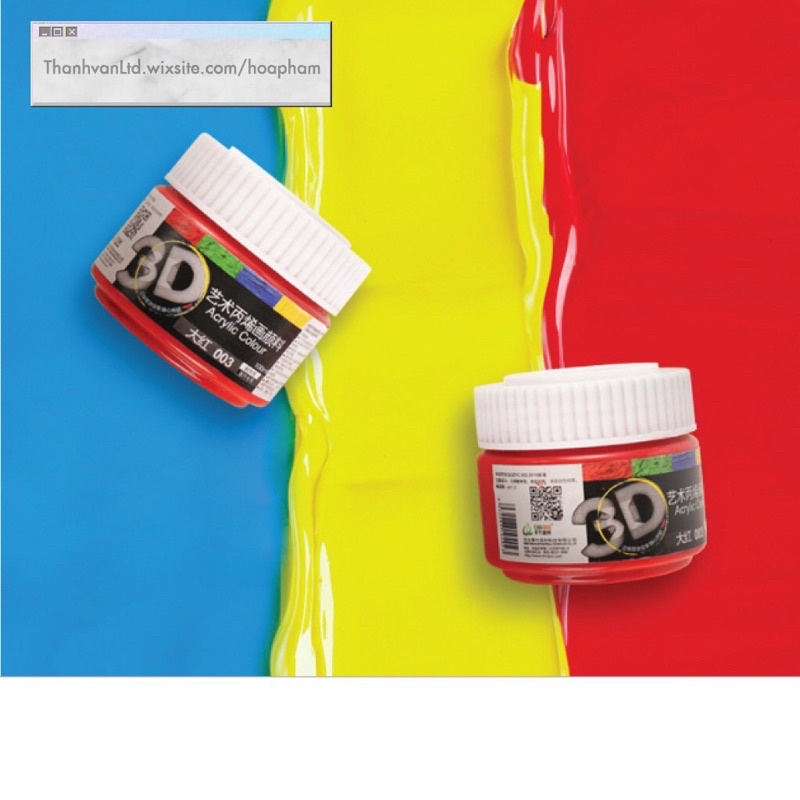 Màu Acrylic 3D 25ml [CHÍNH HÃNG] - 16 màu vẽ giày / vẽ vải / vẽ tường / vẽ canvas / vẽ toan / decor trang trí