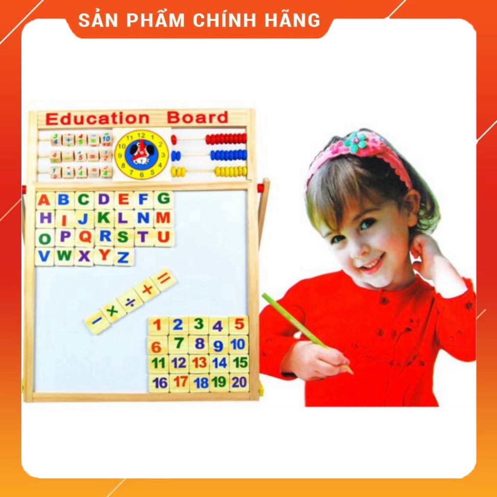Bảng 2 mặt kèm bộ chữ số bằng gỗ gắn nam châm cho bé vui chơi | (HO2)