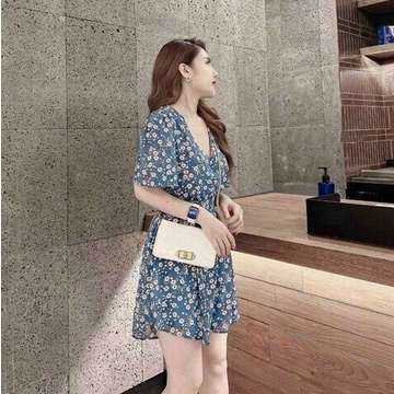 Jumpsuit Nữ Hoa Lụa Thiết Kế Dáng Xòe Ngắn Cổ Tim Sang Chảnh Dự Tiệc Đi Biển Thời Trang Đầm Váy Xm Minh Phúc