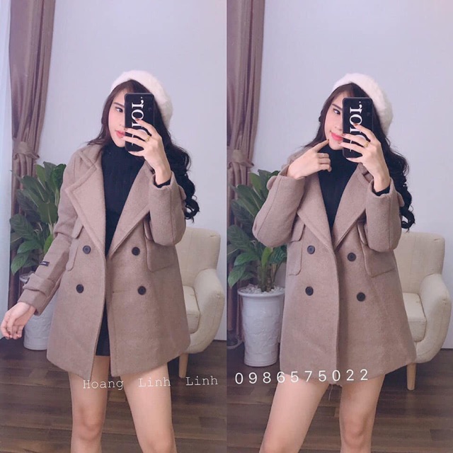 Áo dạ HandMade, chất dạ xù siêu dày siêu ấm. Có trần bông trần trám phía trong. Dáng lửng trùm mông, lên phom siêu đẹppp
