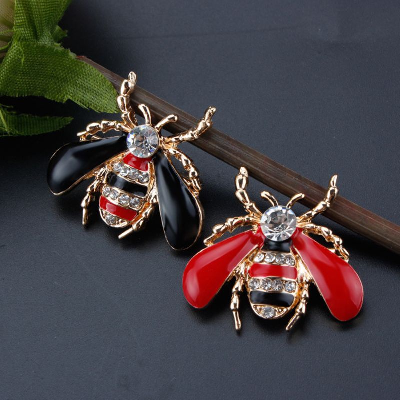 Trâm Cài Áo Hình Ong Tráng Men Đính Đá Tinh Tế