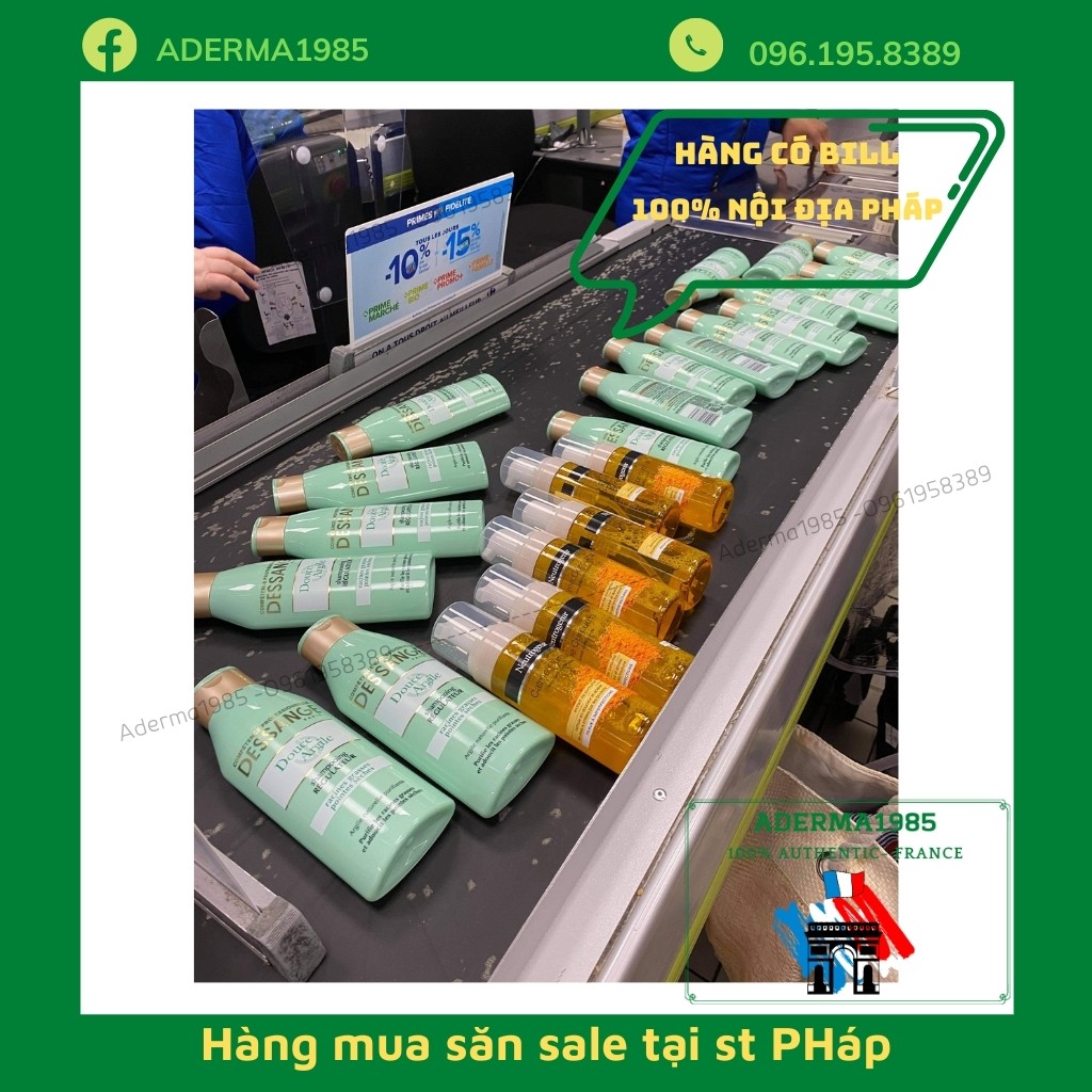 Dầu gội Dessange xanh dành cho tóc dầu (mẫu mới) giúp hết bết tóc, tóc bông, tơi và mượt.- desange