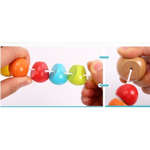 Đồ Chơi Con Sâu Uốn Dẻo Bằng Gỗ Cho Bé BeThongMinh Giúp Trẻ Em Rèn Luyện Khéo Léo