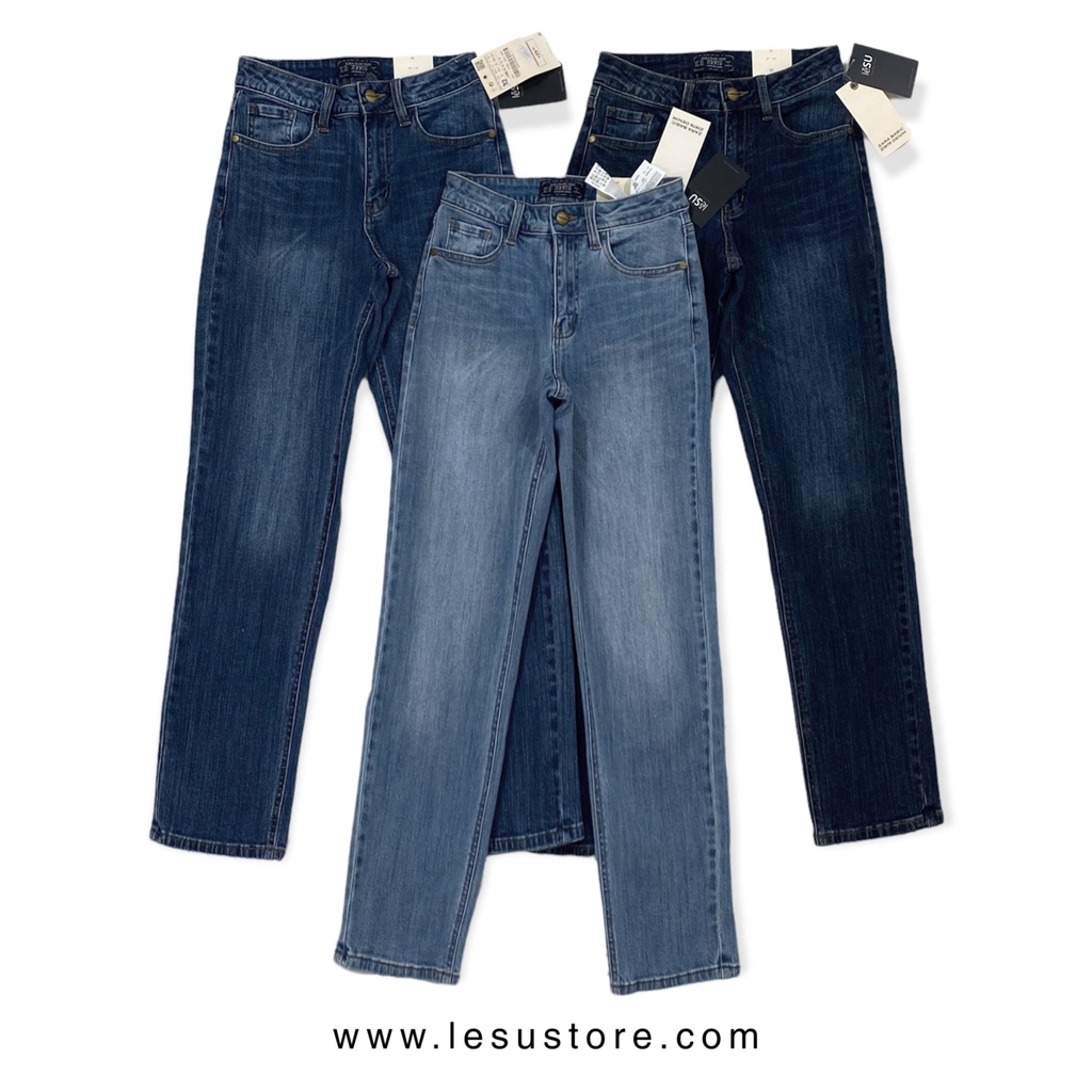 ẢNH TỰ CHỤP Quần Jeans Ống Đứng trơn dài 88cm