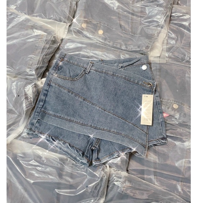 Chân Váy Da Rút Dây Lưng Cao, Quần short jean kiểu váy lưng cao cao cấp | BigBuy360 - bigbuy360.vn