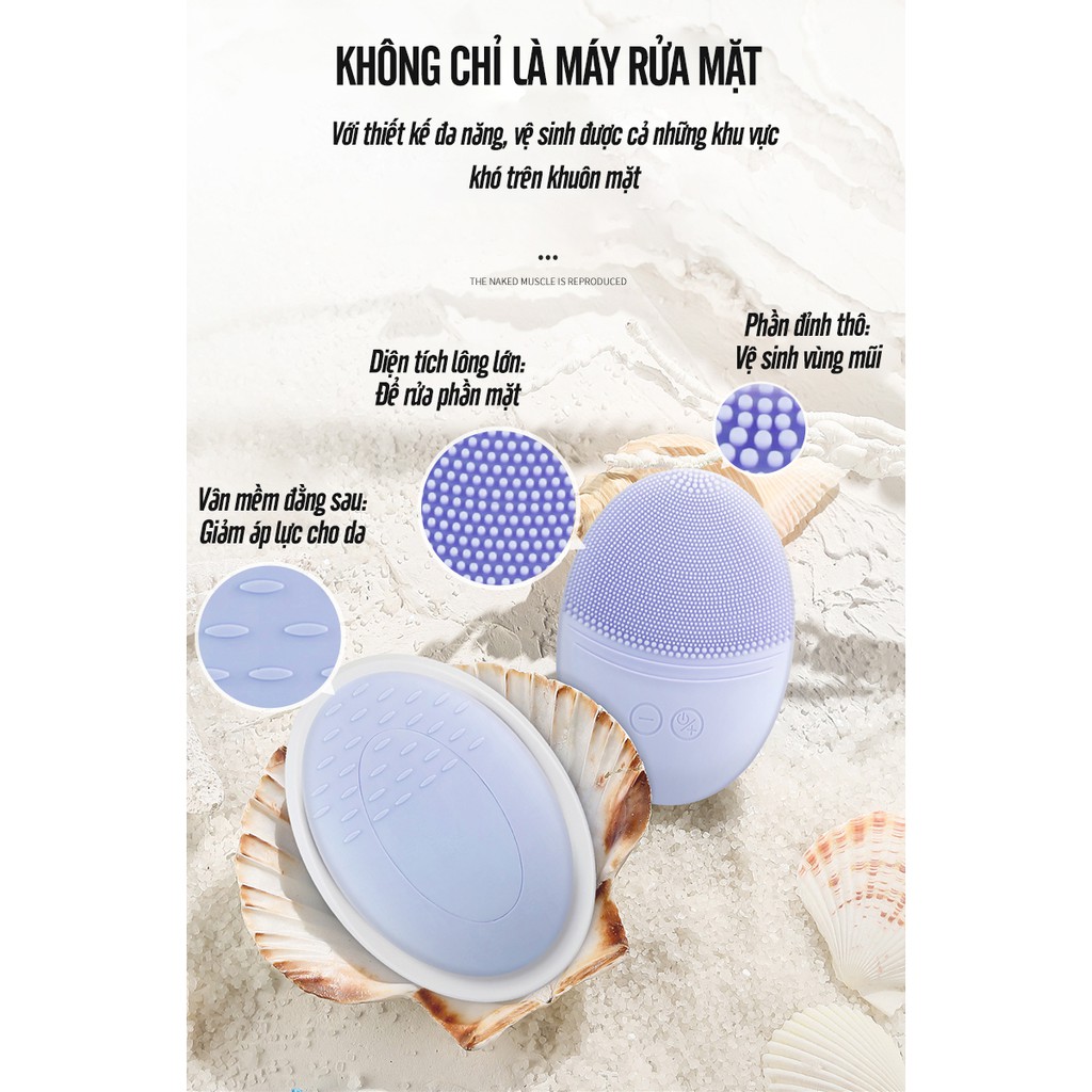 Máy rửa mặt massage KSKIN KD303. Làm sạch da, trẻ hóa da bằng công nghệ sóng siêu âm, sạc cảm ứng, rửa tẩy trang