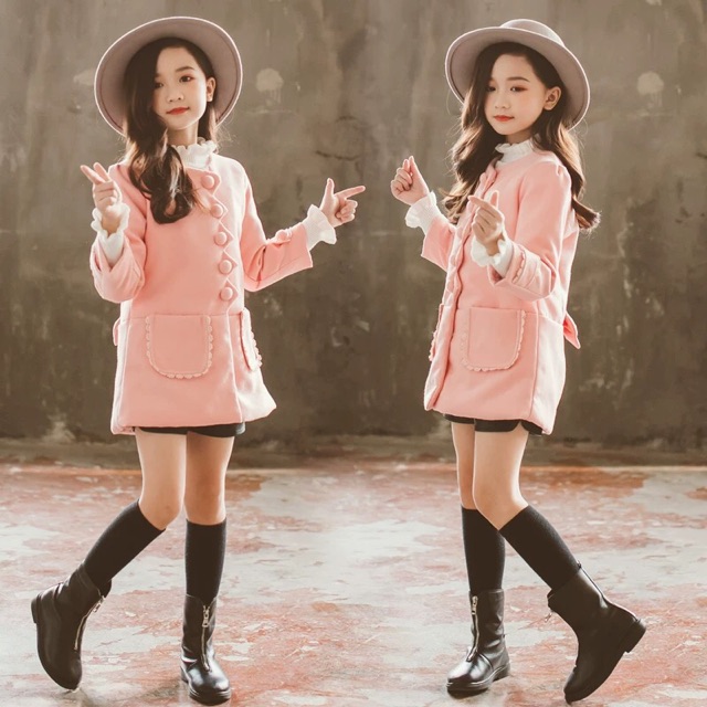 Áo khoác dạ bé gái