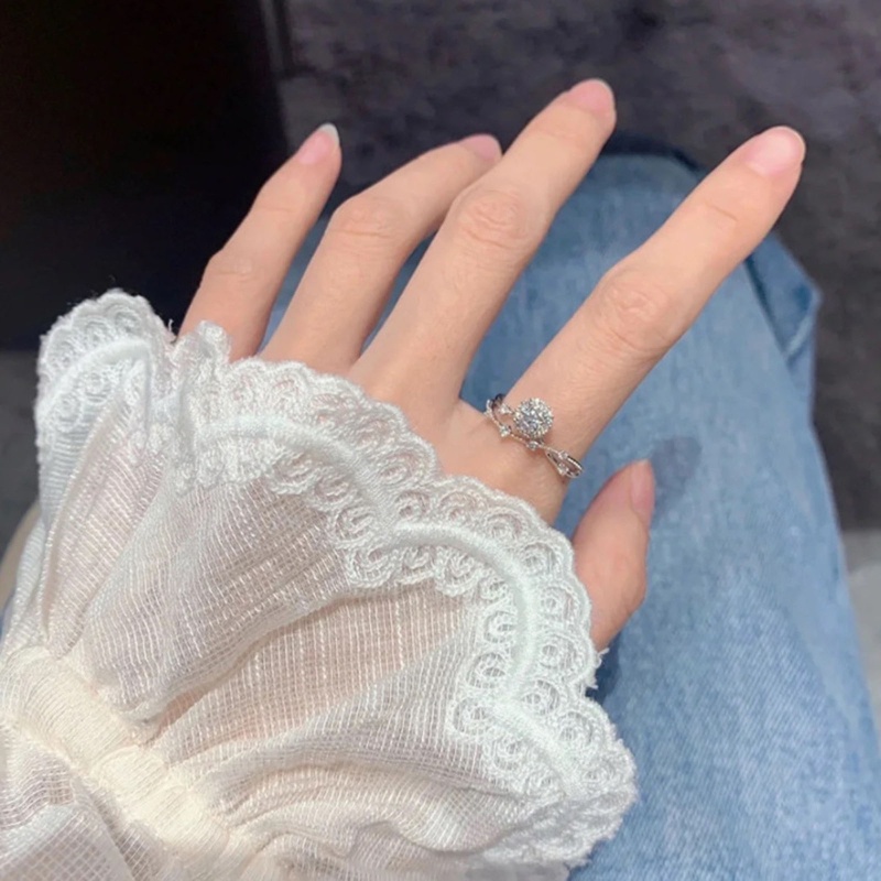 Nhẫn Cưới Bạc Đính Đá Kim Cương Moissanite Cho Nữ