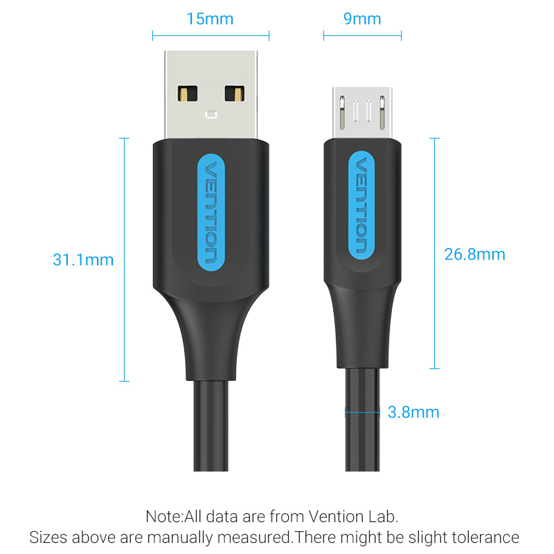 Cáp Sạc Nhanh Vention Micro Usb 2.0 3a Cho Điện Thoại Android
