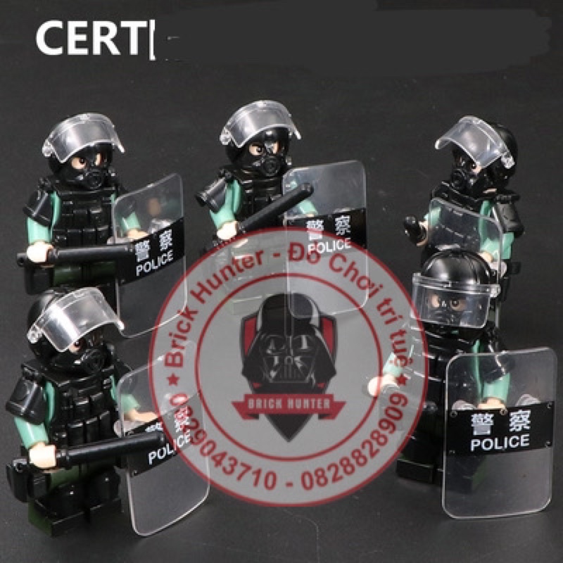 Army swat combo 5 minifigures lính đặc nhiệm CERT cảnh sát chống bạo động của hongkong