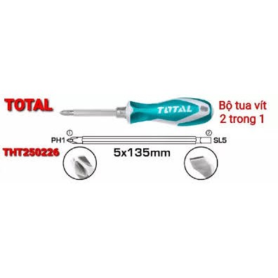 THT250226 Tuốc nơ vít 2 đầu dẹp và bake Total