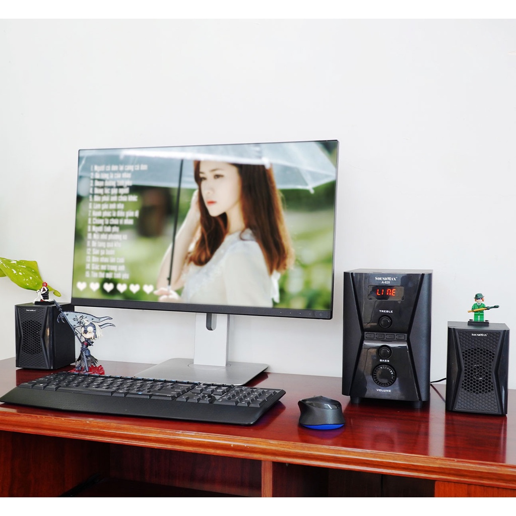 Loa 2.1 SOUNDMAX A828 Chính hãng (USB, Thẻ nhớ, Bluetooth, Remote). VI TÍNH QUỐC DUY