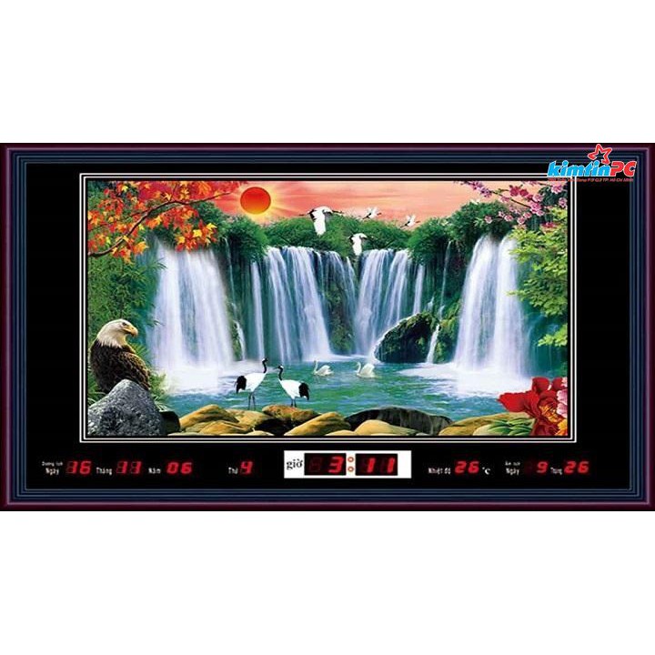 Lịch vạn niên - Tranh suối – 48x68cm – mã 1308