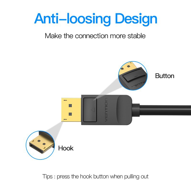 Cáp chuyển đổi Displayport to HDMI Vention dài 1.5m