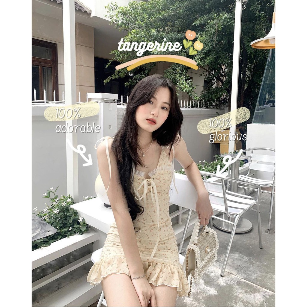 Đầm nữ hoa nhí hai dây mini Emilyshop