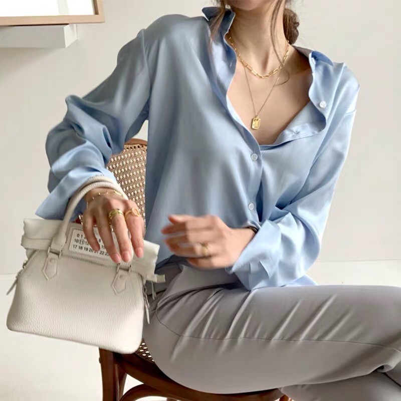Áo sơ mi lụa ít nhăn mềm mượt phom cơ bản Linari A3