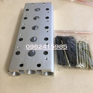 Đế van điện từ 100M-2/3/4/5/6/7/8/9/10F (Lắp van từ size 4V100 :4V110 ,4V130  ,4V120.. )