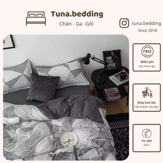 Bộ vỏ chăn ga gối - Poly kẻ tam giác
