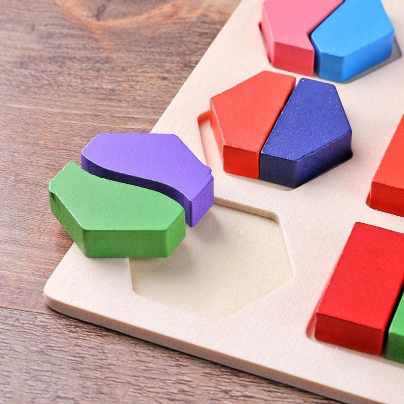 Bộ xếp các khối hình học bằng gỗ - Giá cụ Montessori