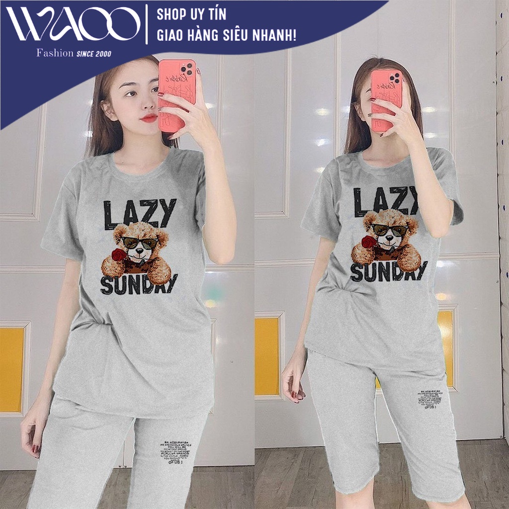 Đồ Bộ Mặc Nhà Nữ Quần Lửng Bigsize Mùa Hè 2023 Thun Cotton Thể Thao Đẹp Dễ Thương Cute Mặc Ngủ Đi Chơi DBN07