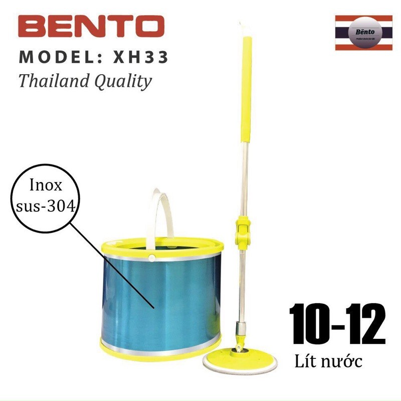 Cây Lau Nhà Xoay Tay 360 Độ Bento Thái Lan XH33 - Bảo Hàng 12 Tháng