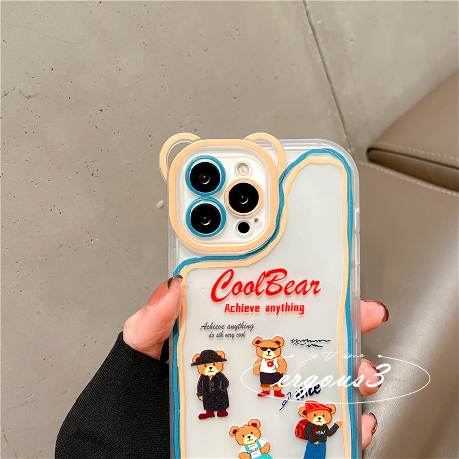 Ốp Điện Thoại Mềm Họa Tiết Gấu Hoạt Hình Dễ Thương Cho iPhone 14 13 12 11 Pro Max SE2020 X XR Xs Max 7 8 6 6s Plus