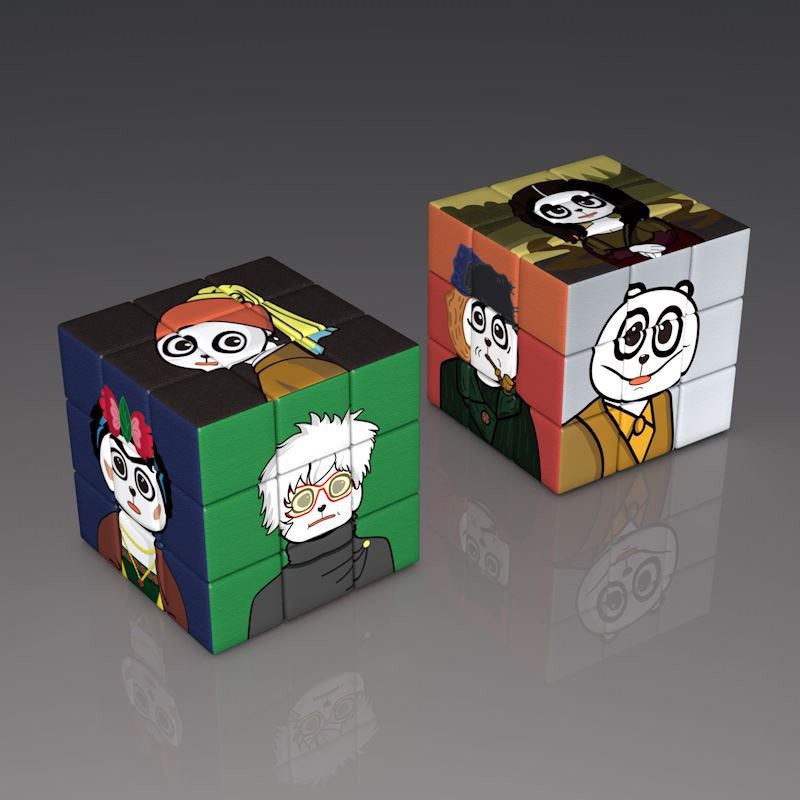 Rubik 3x3 Hoạ Tiết Hoạt Hình Gấu Dễ Thương Cho Bé sáng tạo