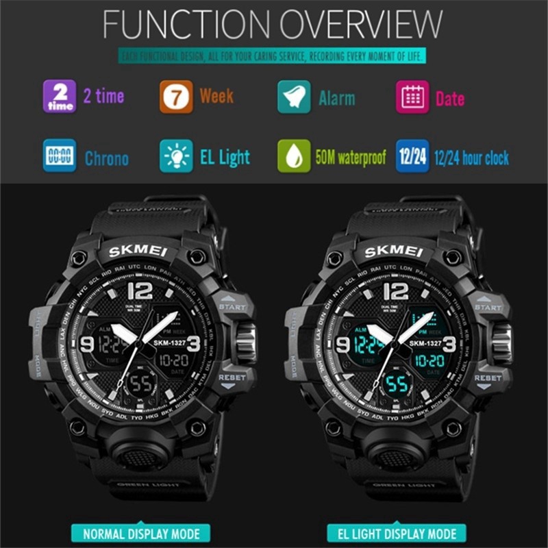 Đồng Hồ SKMEI 1327 Cho Nam Kỹ thuật số Chống Nước Cá Tính Thời Trang | BigBuy360 - bigbuy360.vn