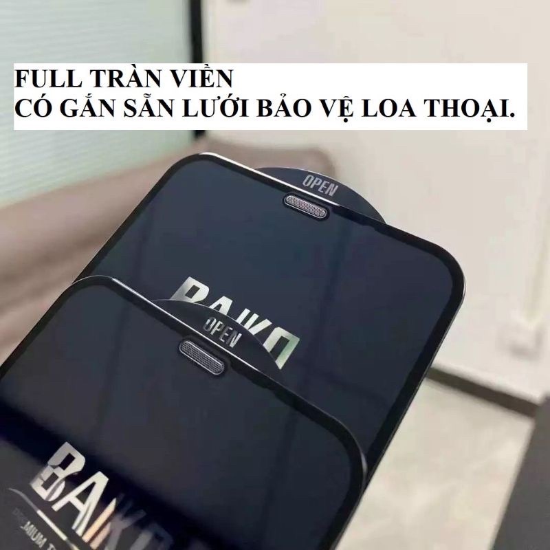Kính cường lực BAIKO Full màn dẻo cho iPhone 13 Pro Max, 13, 12 Pro Max, 11, XR, XS Max bảo vệ màng loa