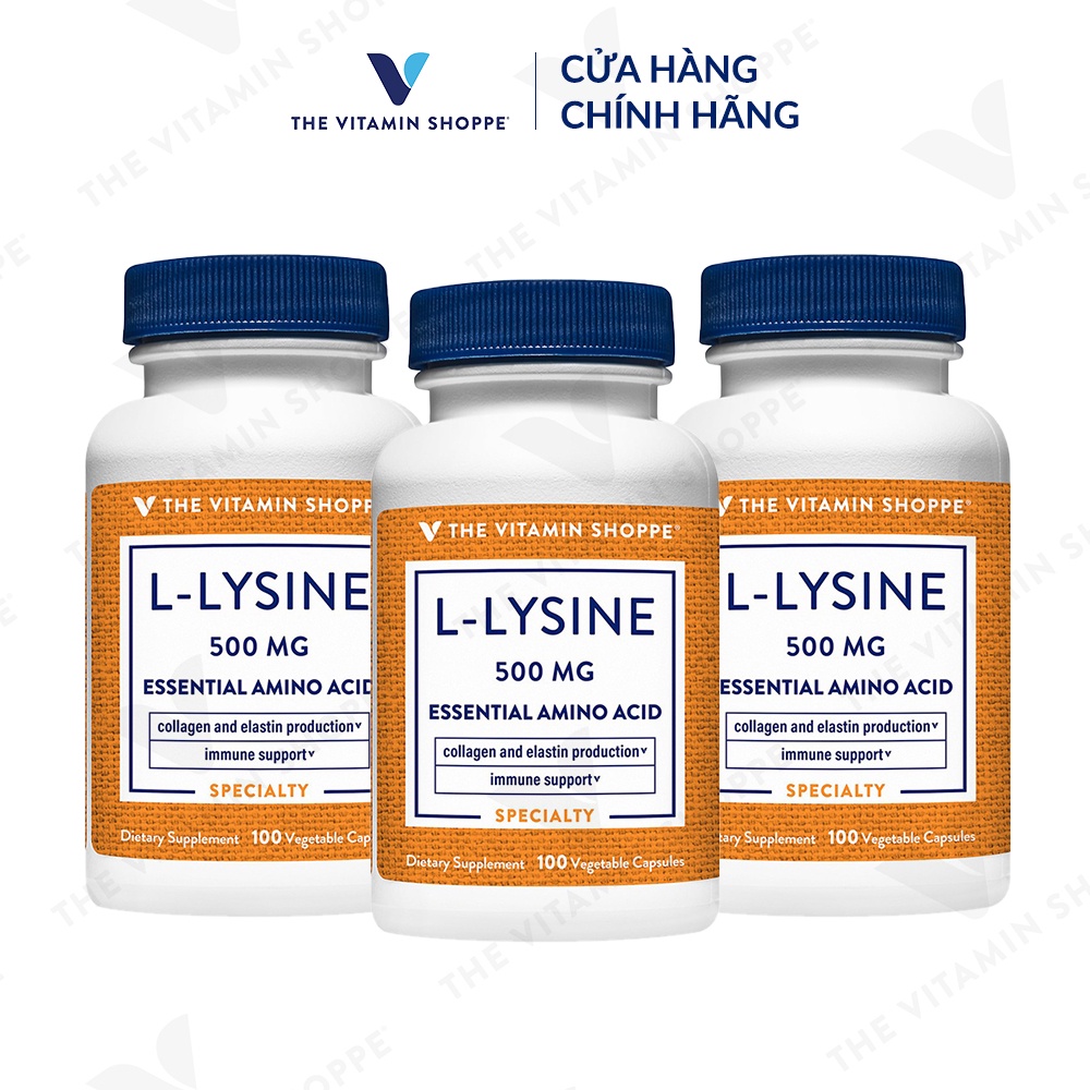 [Mã BMLTA35 giảm đến 35K đơn 99K] Viên uống tăng cường sức đề kháng THE VITAMIN SHOPPE L-lysine 500 MG 100/300 viên