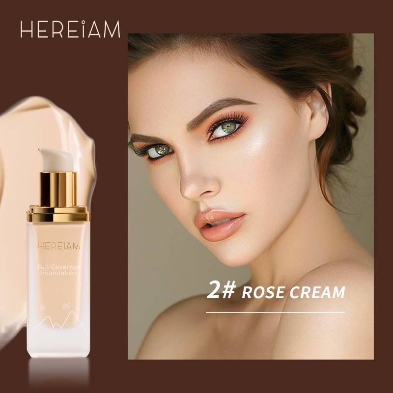 [Hàng mới về]Kem nền HEREIAM dạng lỏng che khuyết điểm mắt lỗ chân lông màu nude tự nhiên 35ml
