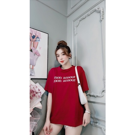 Áo thun form rộng oversize thêu chữ nhiều màu
