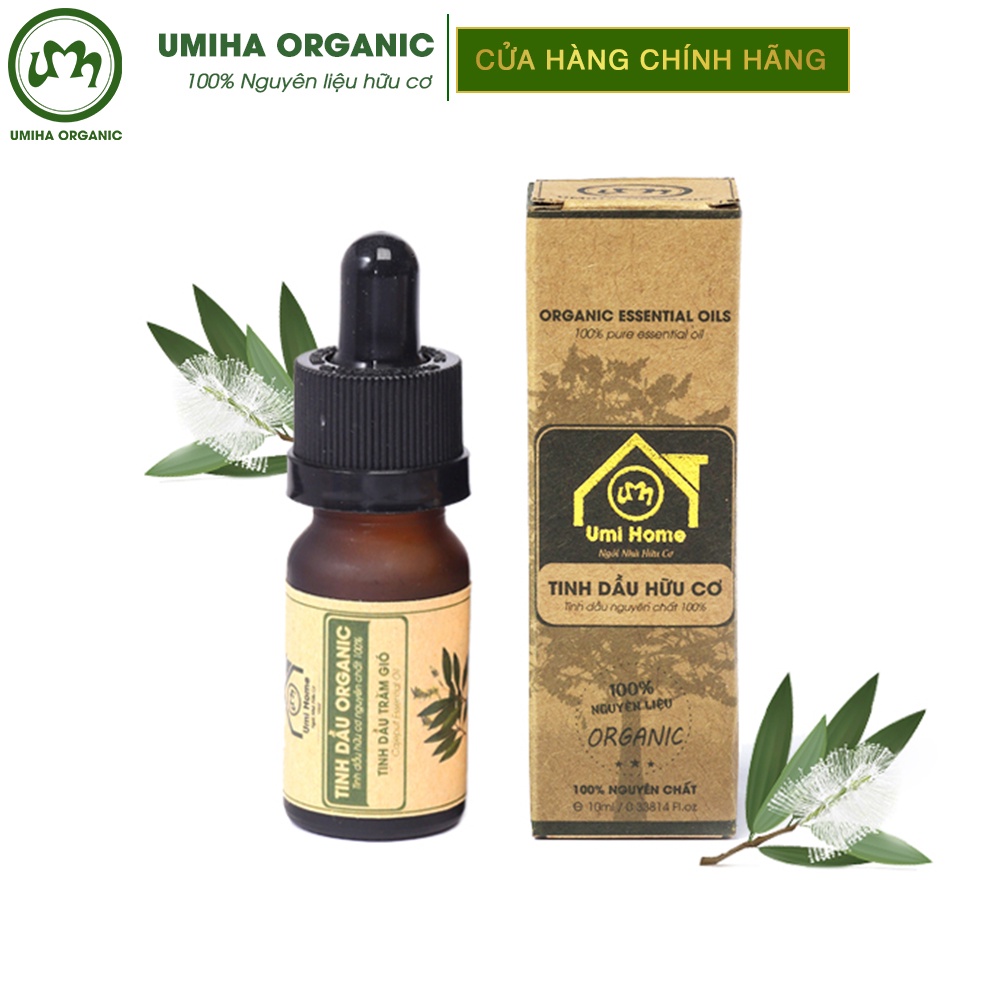 Tinh dầu tràm hữu cơ Umiha (10ml/50ml) nguyên chất dùng xông tắm xoa côn trùng cắn đốt cho mọi lứa tuổi