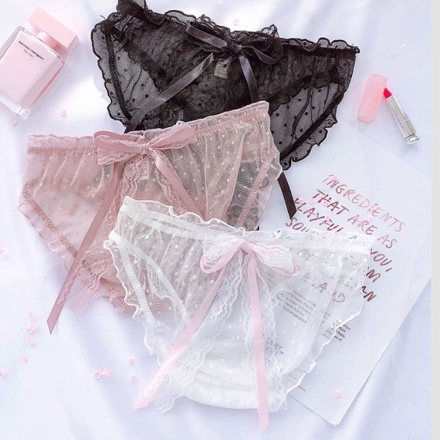 Quần lót nữ ren lưới thắt nơ quyến rũ