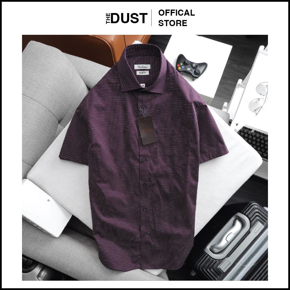 Áo sơ mi nam ngắn tay Piere Cadin NT - form slim fit chất vải cotton lụa cao cấp chống nhăn