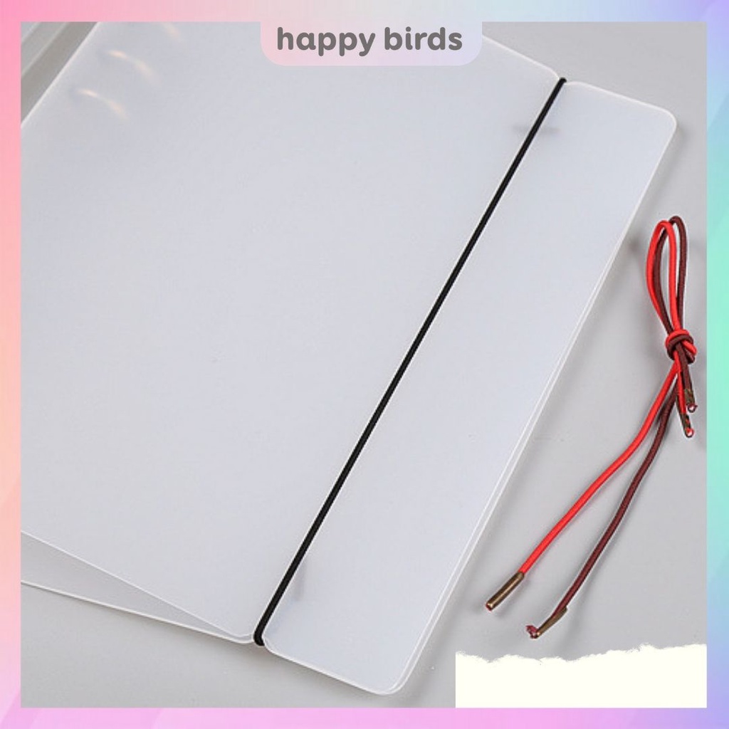 Bìa sổ còng Binder A5 A6 A7 6 còng sắt, bìa nhựa làm sổ planner bullet journal (KHÔNG KÈM GIẤY) HappyBirds