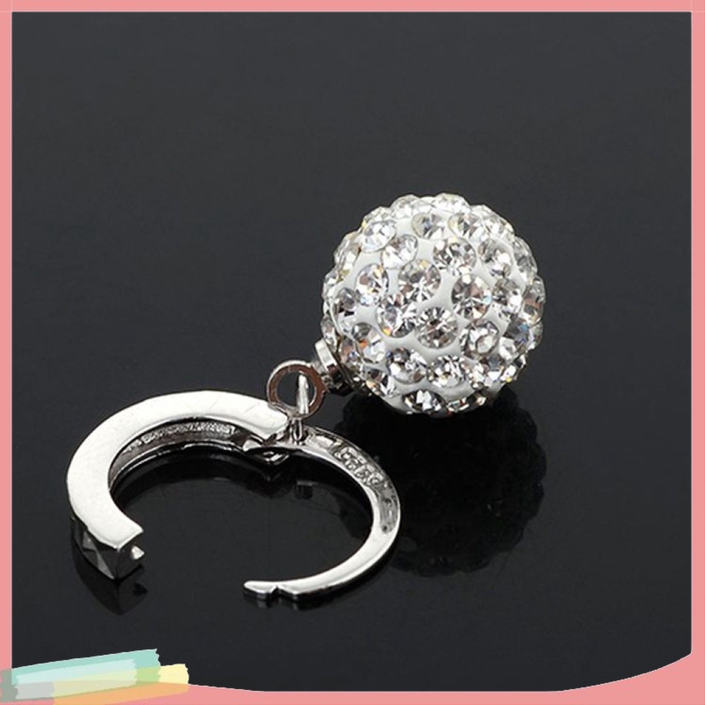 [LK] - - Bông Tai Đính Kim Cương Giả Hình Tròn Bằng Kim Loại Tinh Tế Cho Tiệc Tùng