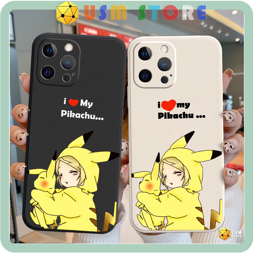 Ốp điện thoại iphone 11/11 Pro/11Promax/12/12 Mini/12Pro/12Promax/13/13 Pro/13Promax/13Mini bảo vệ camera, hình Pikachu