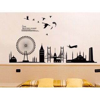 Decal dán tường Thành phố mặt trời