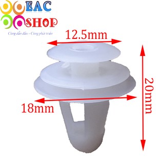CHỐT NHỰA Ô TÔ, LỞ NHỰA Ô TÔ , VÍT NHỰA Ô TÔ, ỐC NHỰA , ỐC NHỰA NỘI, NGOẠI THẤT MÃ SỐ :1027 BỘ 20 CÁI MÀU TRẮNG