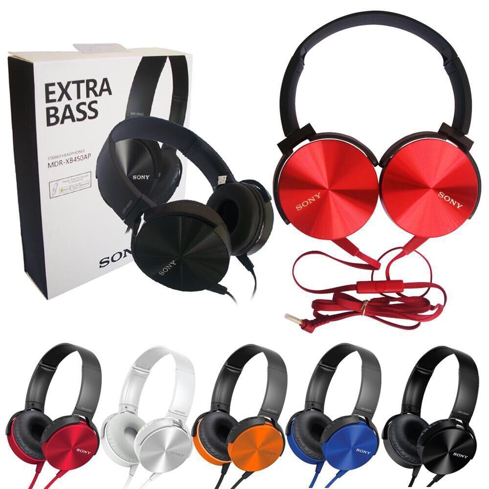 Tai nghe chụp tai có dây có mic sony 450AP extra bass jack 3.5 cho điện thoại/ máy tính bảng/ laptop