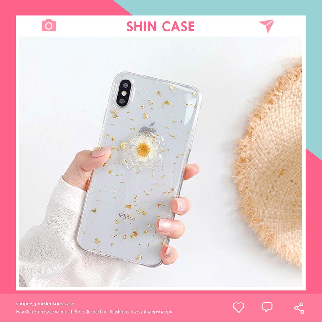 Ốp lưng iphone Hoa Cúc Ánh Vàng 6/6plus/6s/6s plus/6/7/7plus/8/8plus/x/xs/xs max/11/11 pro/11 promax Giá Đỡ - Shin Case