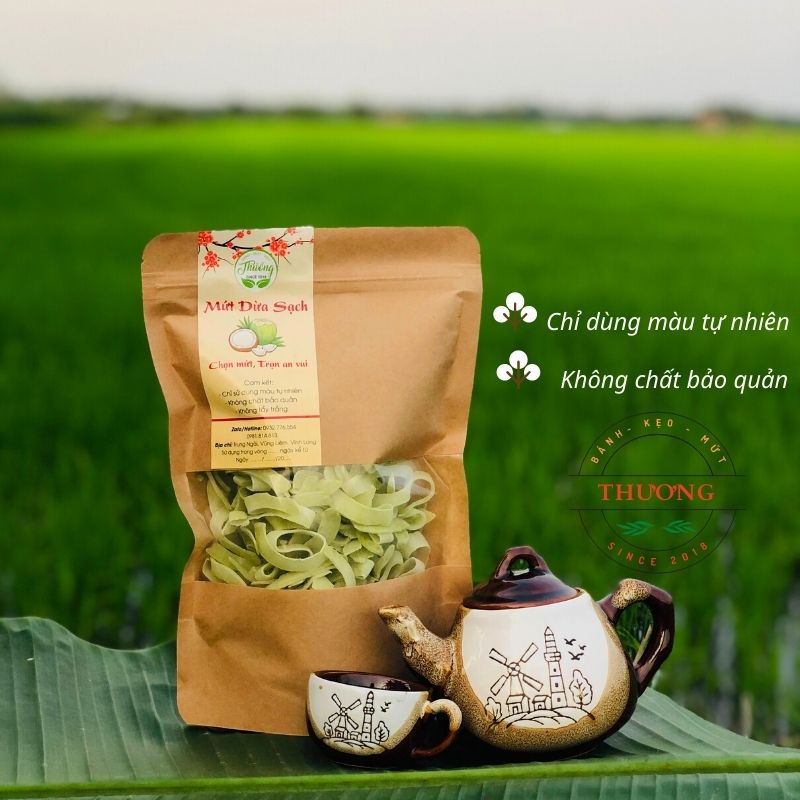 Mứt dừa non mềm 100% nhà làm màu tự nhiên không chất bảo quản | BÁNH KẸO MỨT THƯƠNG