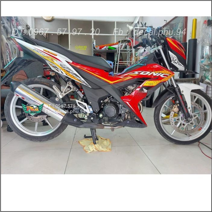 Tem Rời Sonic đỏ trắng hoa văn (C)