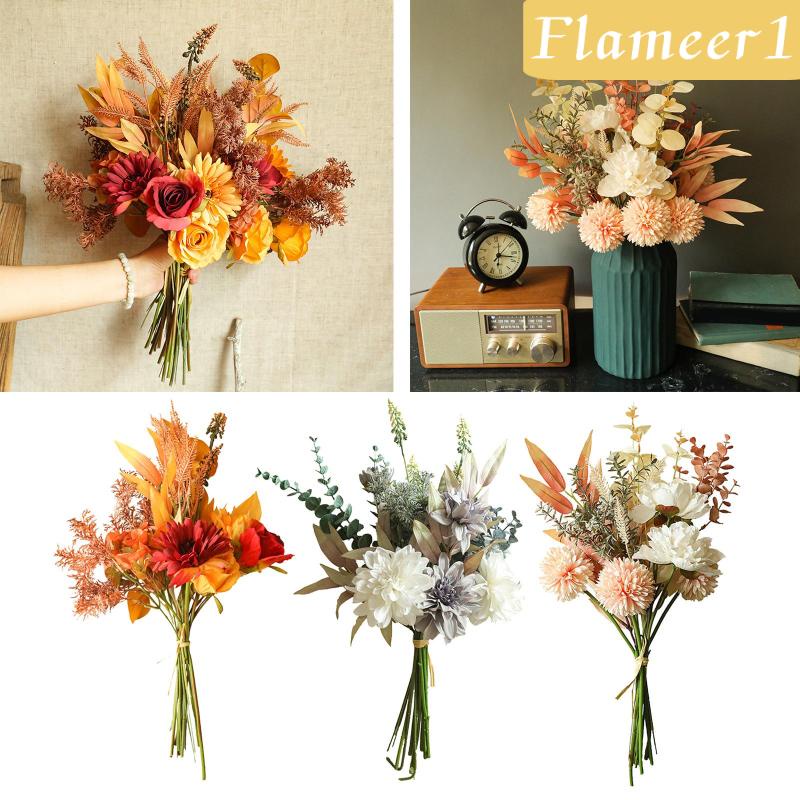 [Flameameer1] Bó Hoa Hồng Giả Trang Trí Trong Nhà, Cô Dâu
