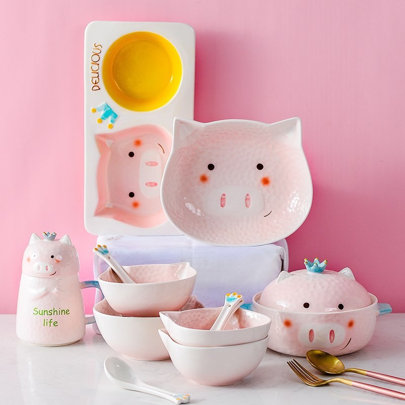 Bát ăn dặm hình heo deli 13cm